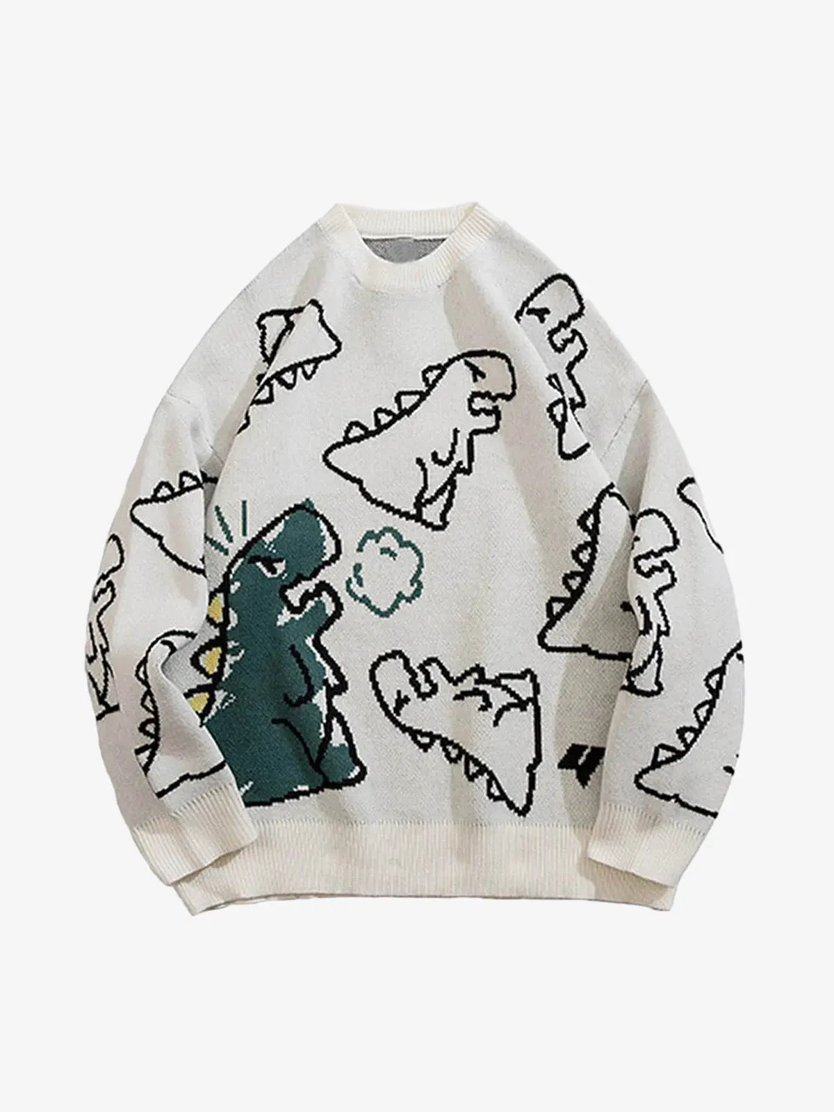 Thesupermade Cartoon Dinosaur Printed Sweater - 1004 - Image 3
