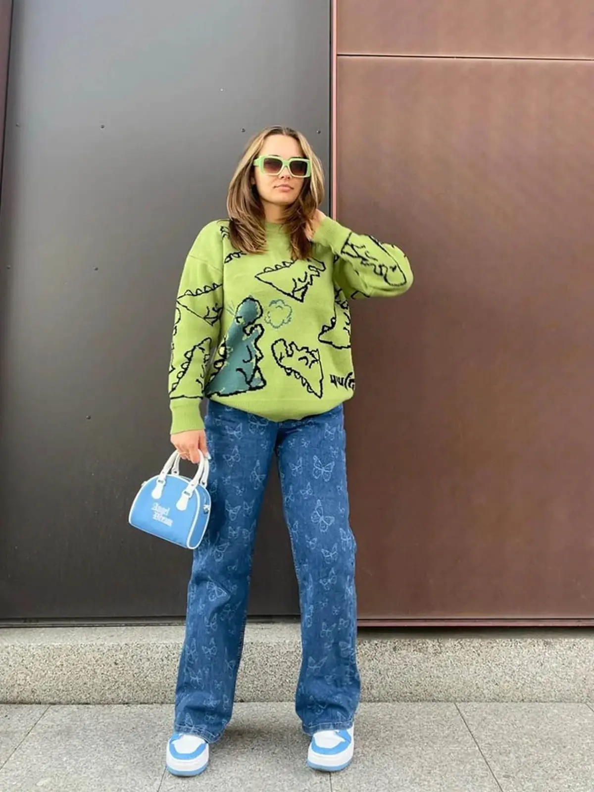 Thesupermade Cartoon Dinosaur Printed Sweater - 1004 - Image 5