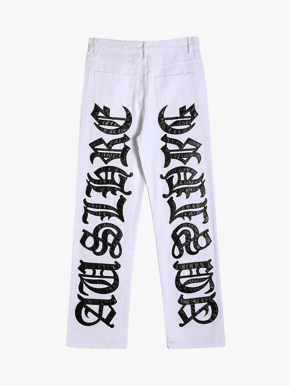 Thesupermade Burning Text Embroidered Letters Jeans -1478 - Image 19