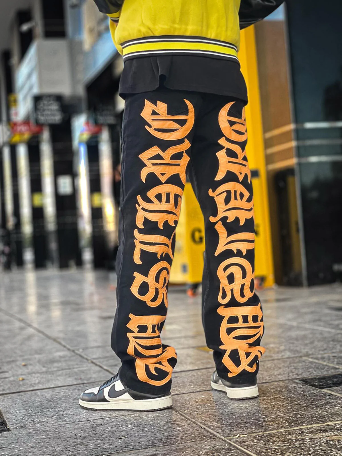 Thesupermade Burning Text Embroidered Letters Jeans -1478 - Image 4