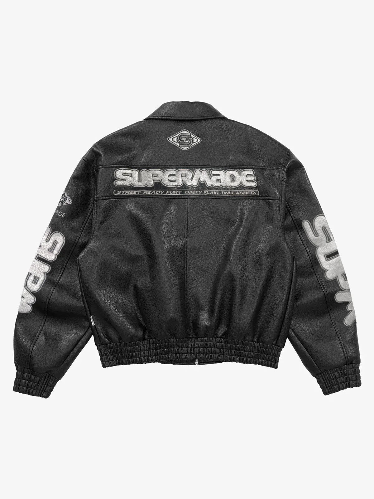 Faux Leather Vintage Street Black Air Jacket - 1821 - Image 14