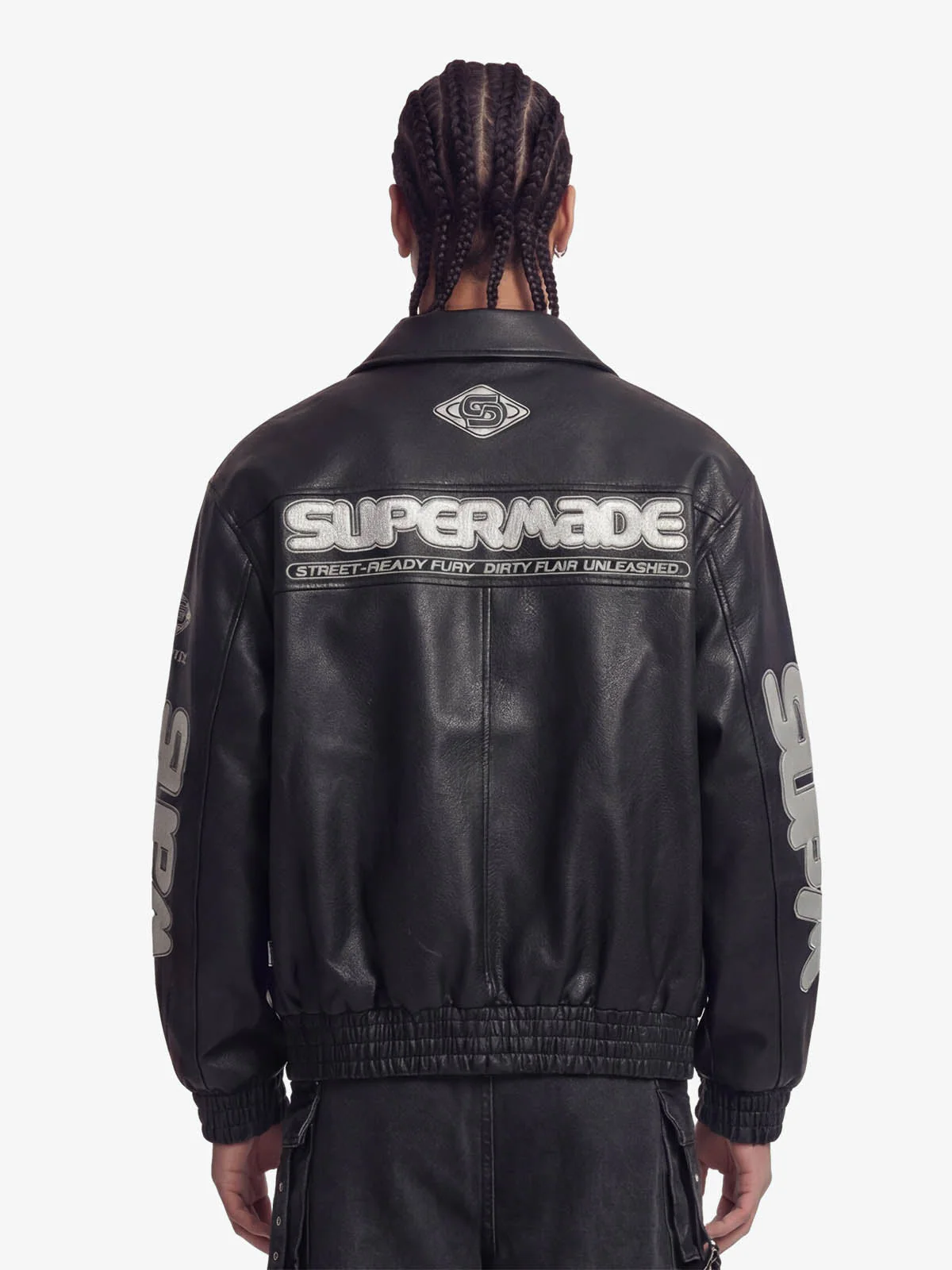 Faux Leather Vintage Street Black Air Jacket - 1821 - Image 4