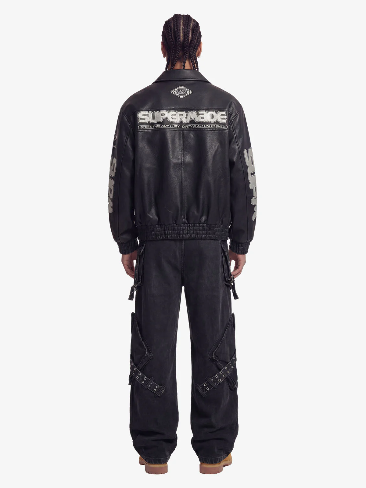 Faux Leather Vintage Street Black Air Jacket - 1821 - Image 6