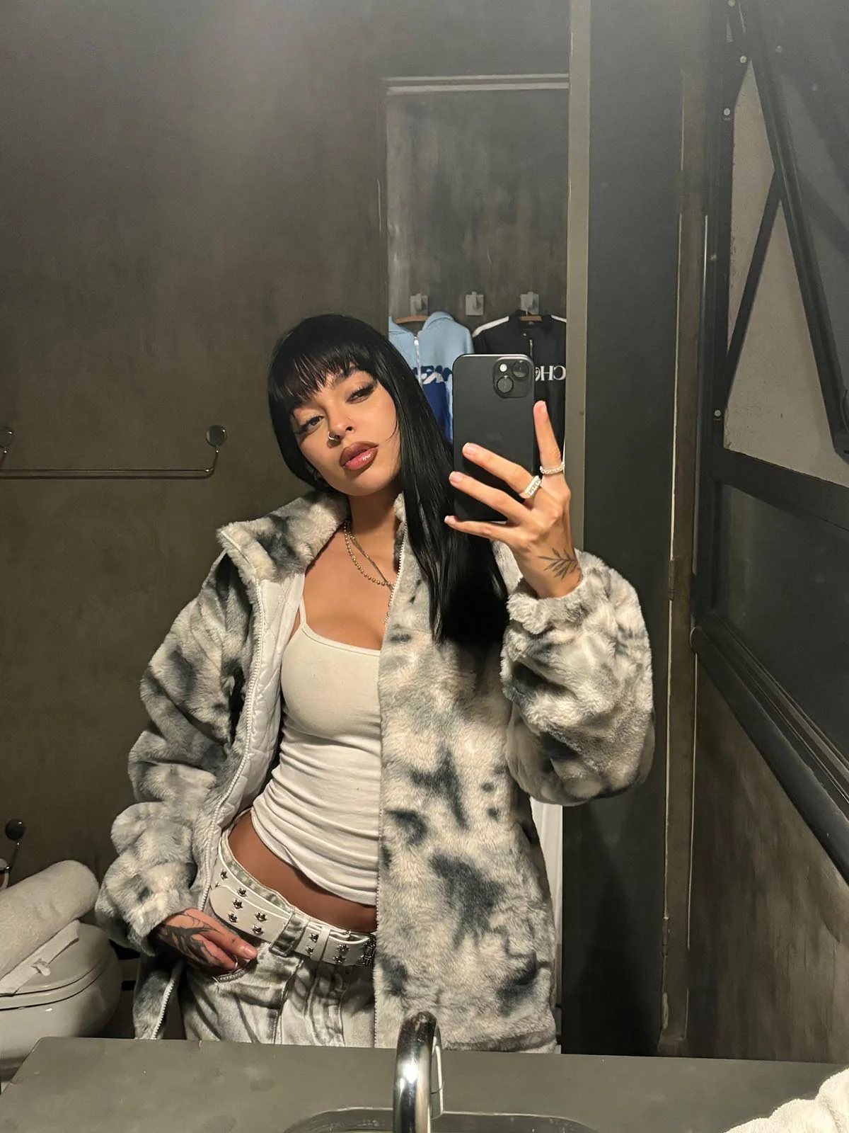 Heavy-Duty Faux Lambswool Tie-Dye Urban Jacket - 1558 - Image 9