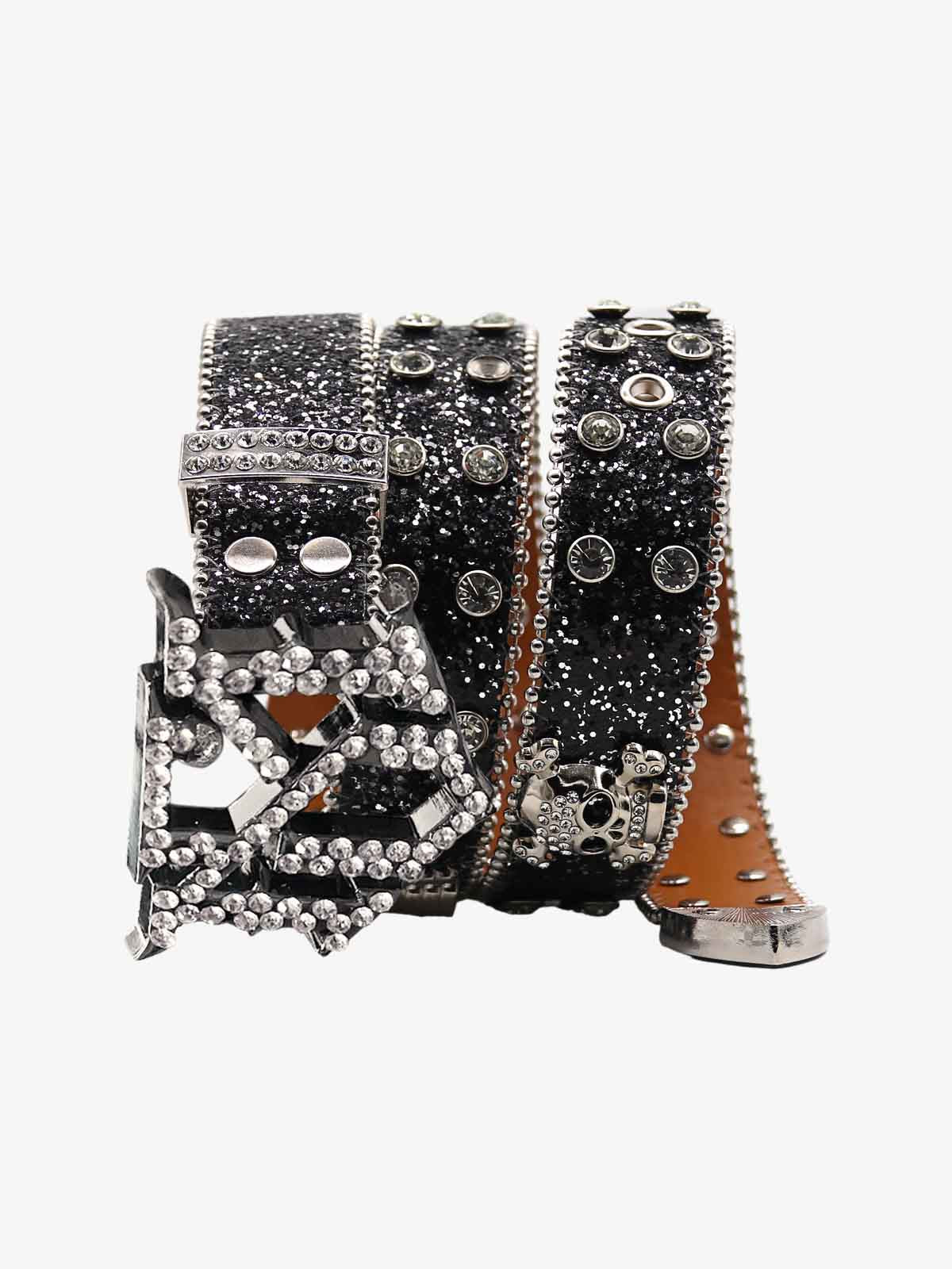 Thesupermade Rhinestone Skull Belt - 1668 - Image 3