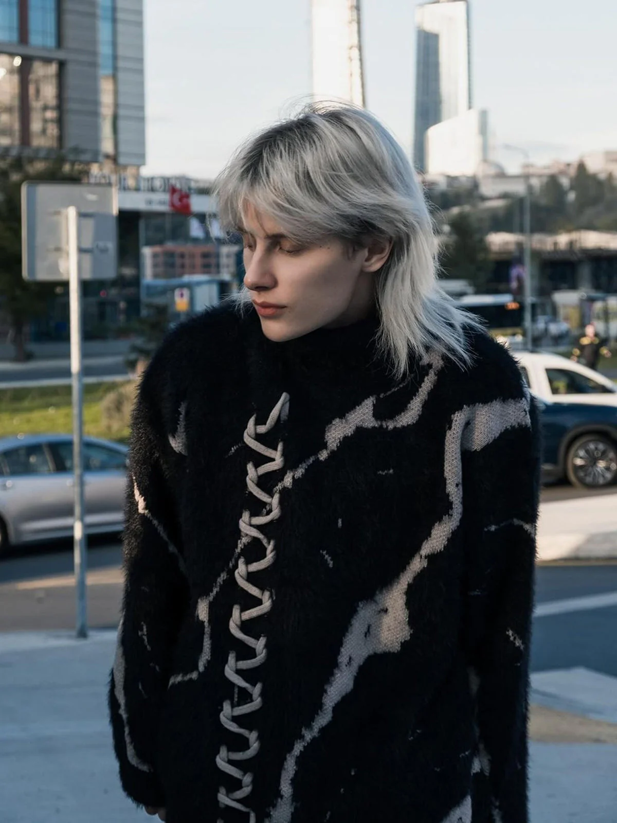 Thesupermade Ripped Knit Turtleneck Sweater - 1525 - Image 3