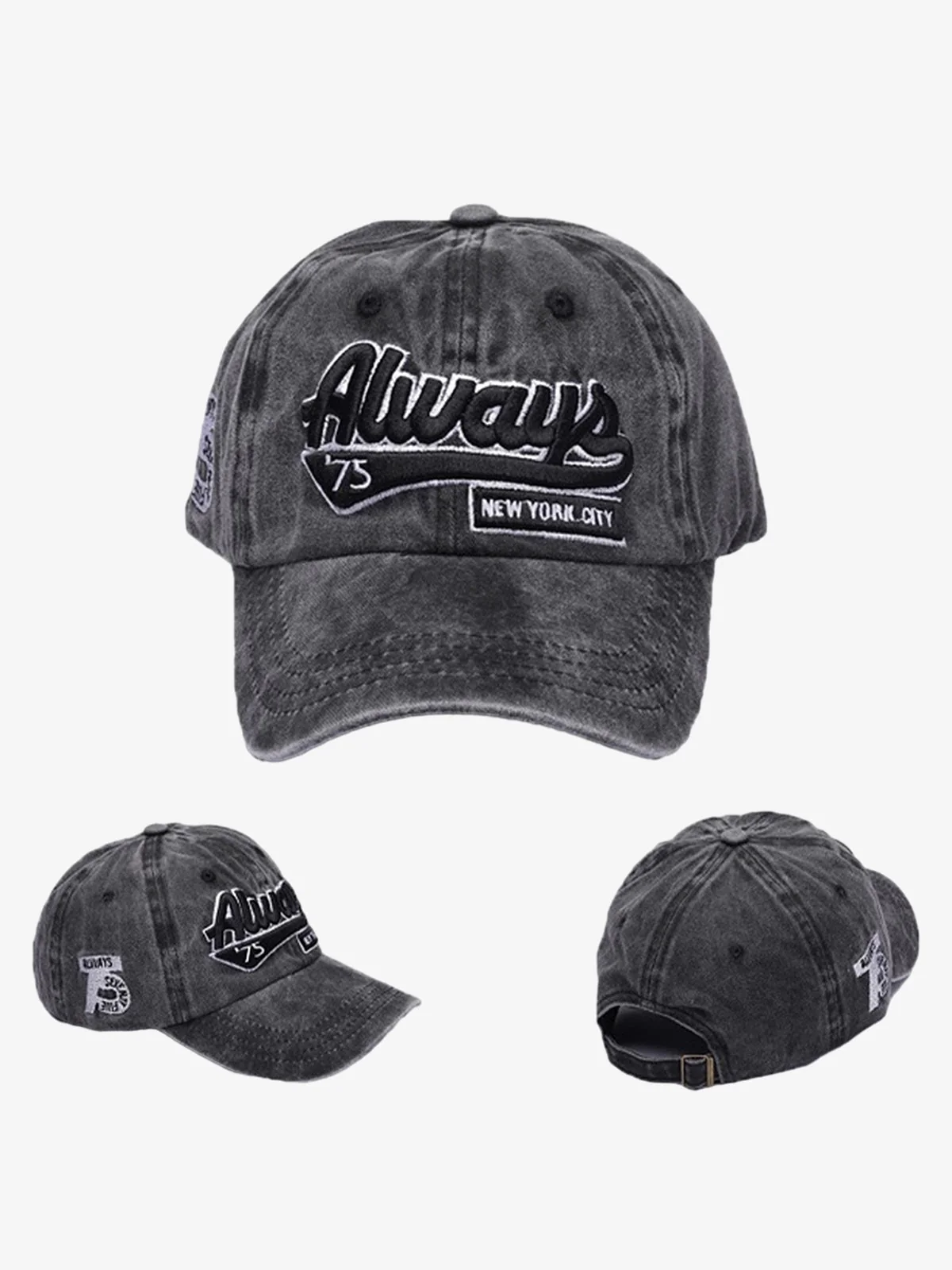 Thesupermade Vintage Embroidered Denim Washed Baseball Cap - Image 3