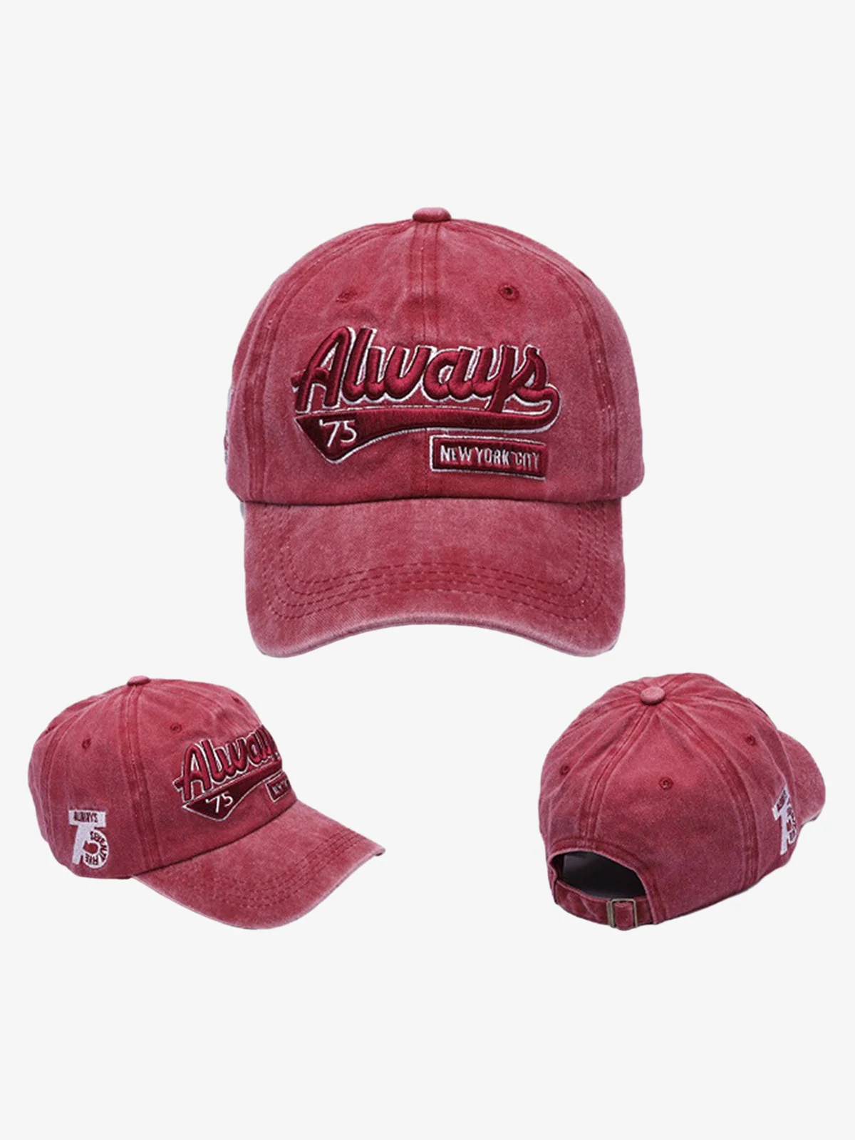 Thesupermade Vintage Embroidered Denim Washed Baseball Cap - Image 7