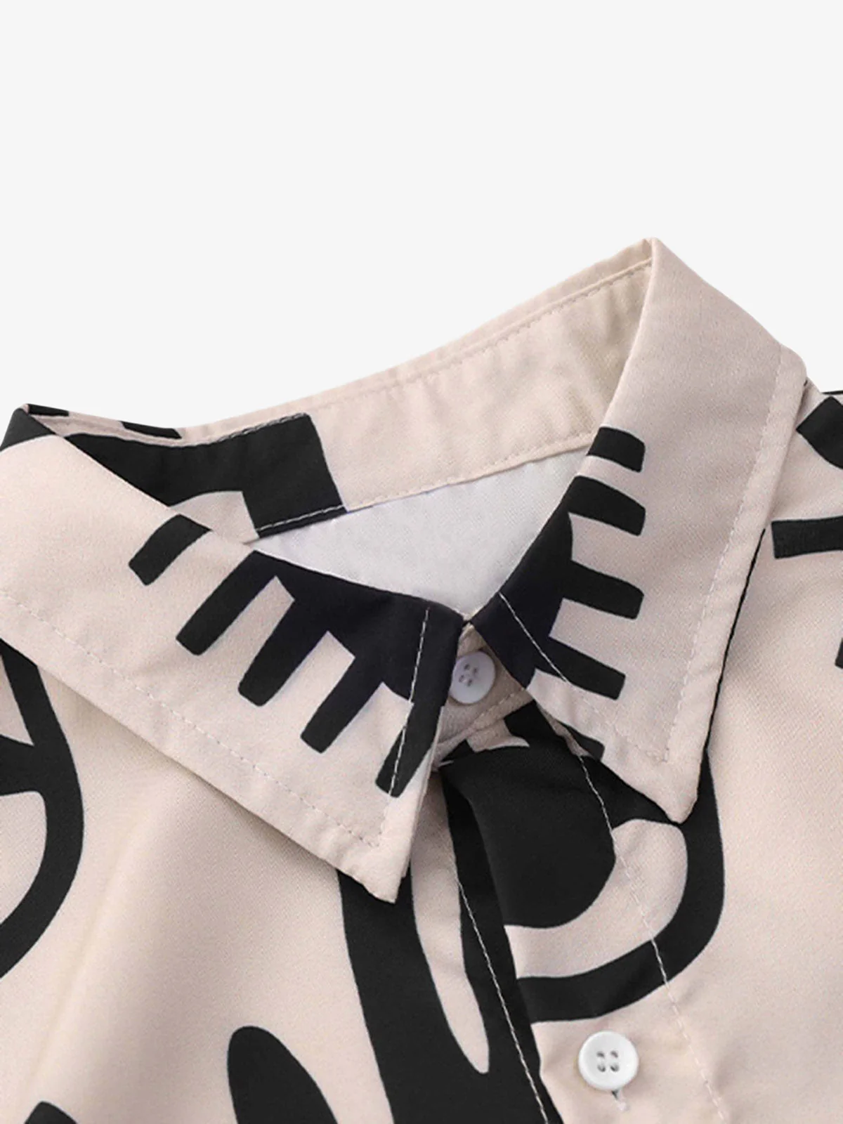 Thesupermade Vintage Full Print Lapel Short Sleeve Shirt - Image 3