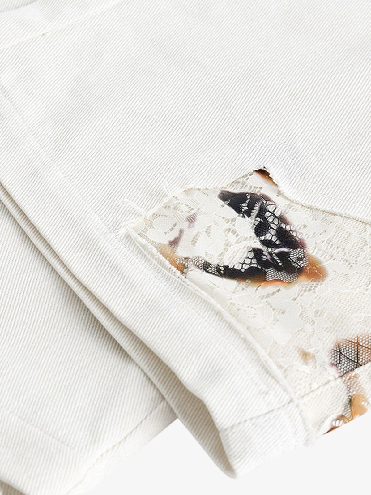 Thesupermade American Retro Lace Patchwork Jeans - Image 10