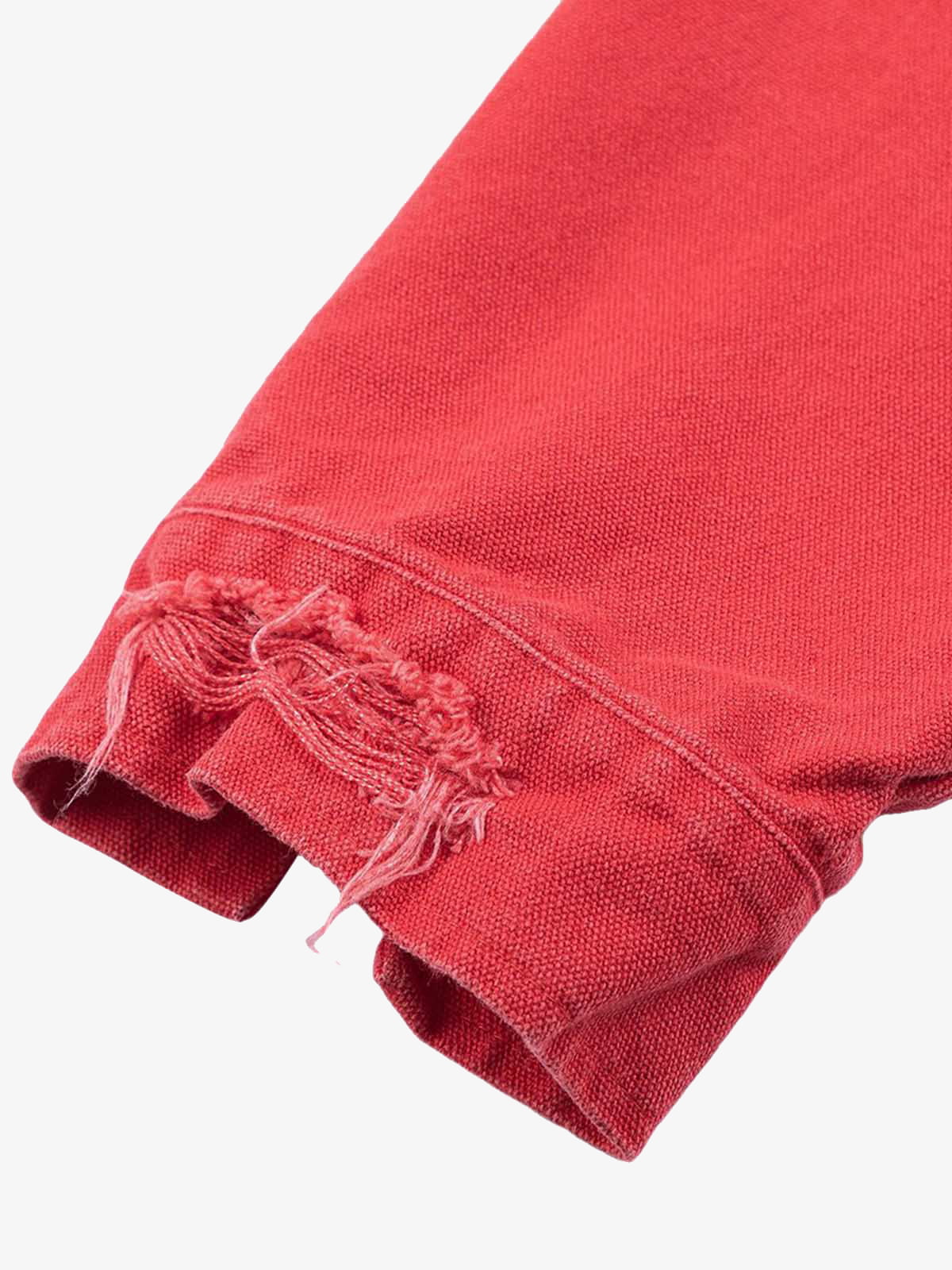 Retro Ripped Washed Contrast Color Work Jacket - Image 4