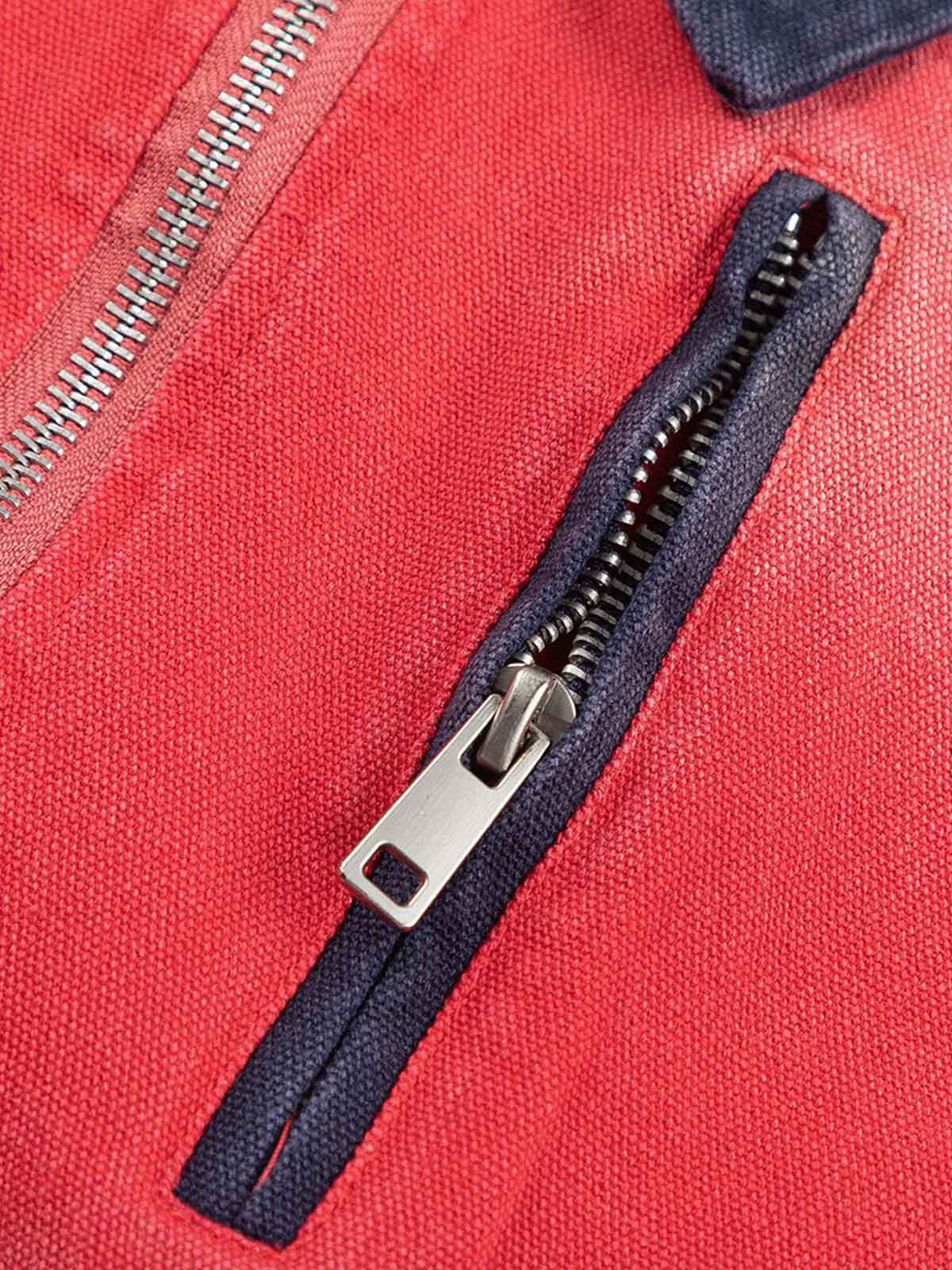 Retro Ripped Washed Contrast Color Work Jacket - Image 6