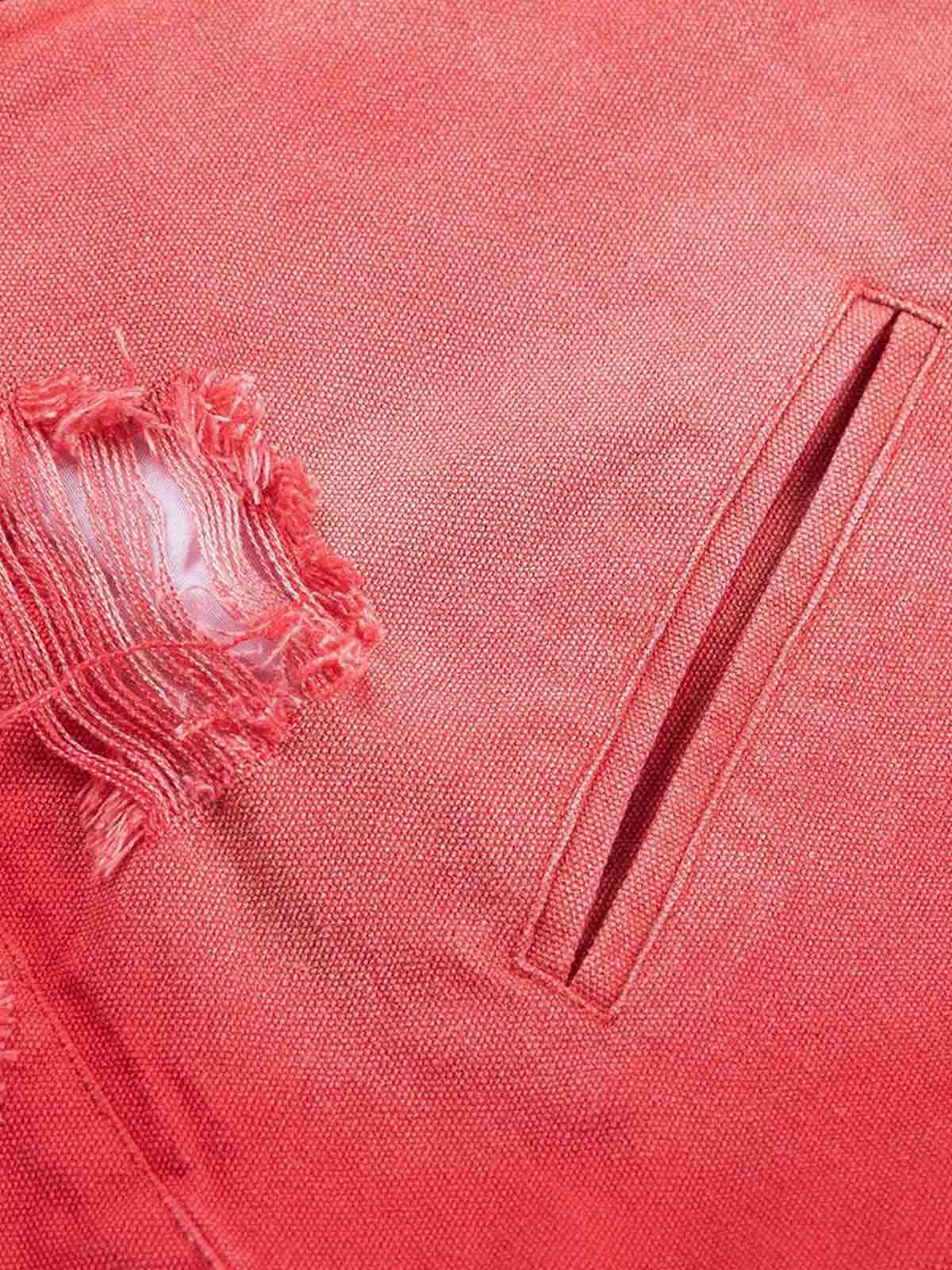 Retro Ripped Washed Contrast Color Work Jacket - Image 7