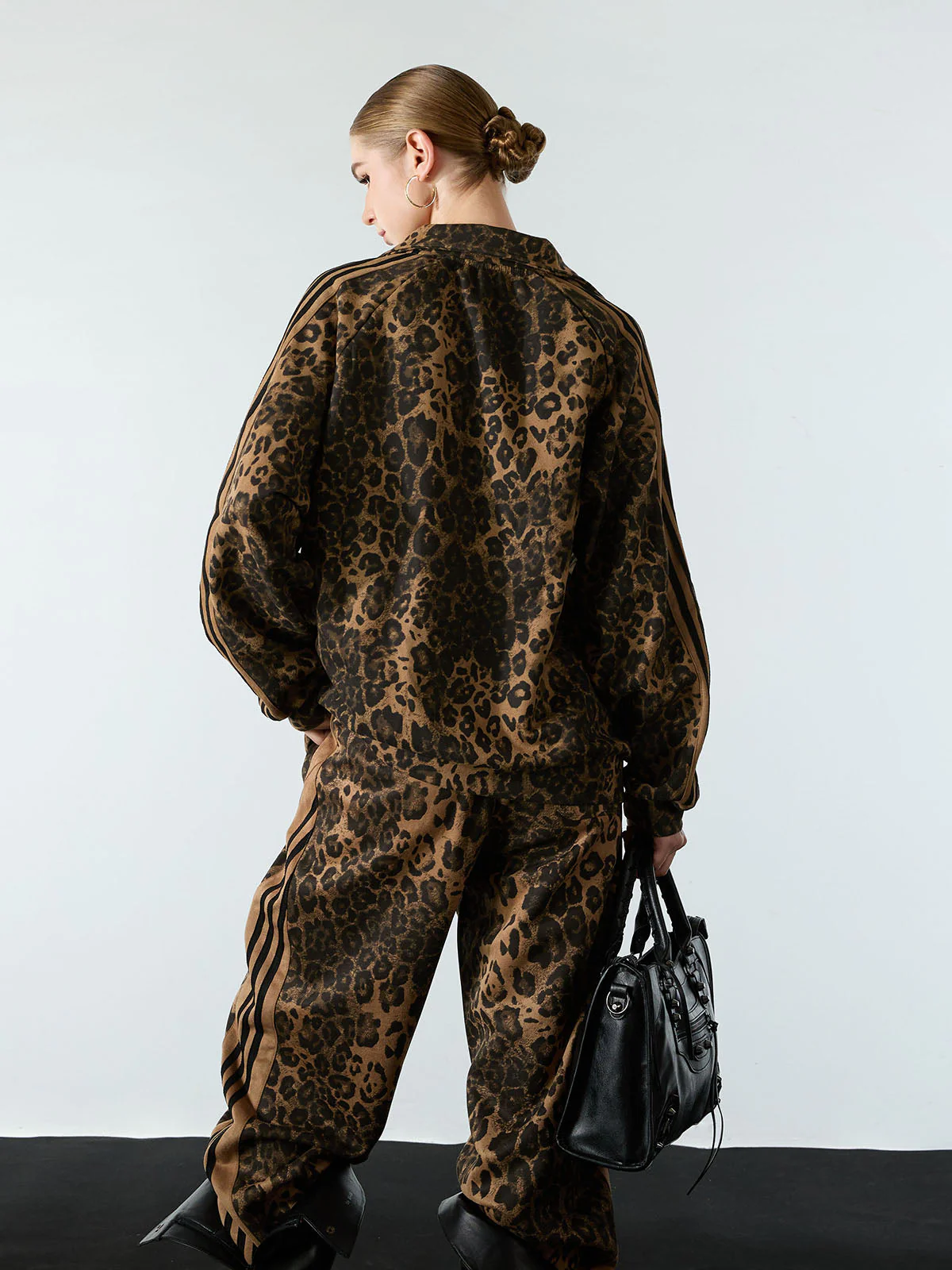 French Terry Cheetah Print Suede Tracksuit - 2277 - Image 10