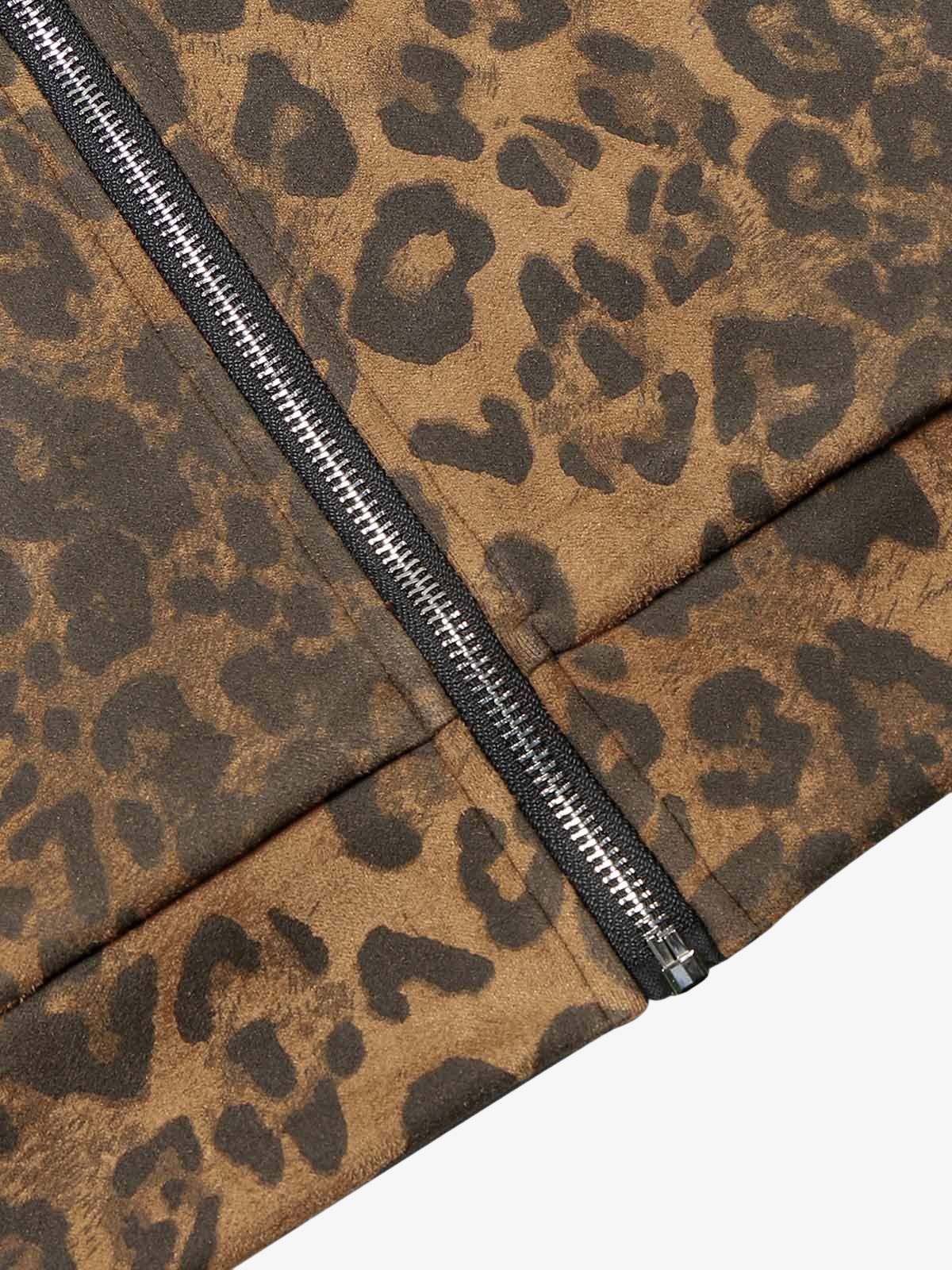 French Terry Cheetah Print Suede Tracksuit - 2277 - Image 21