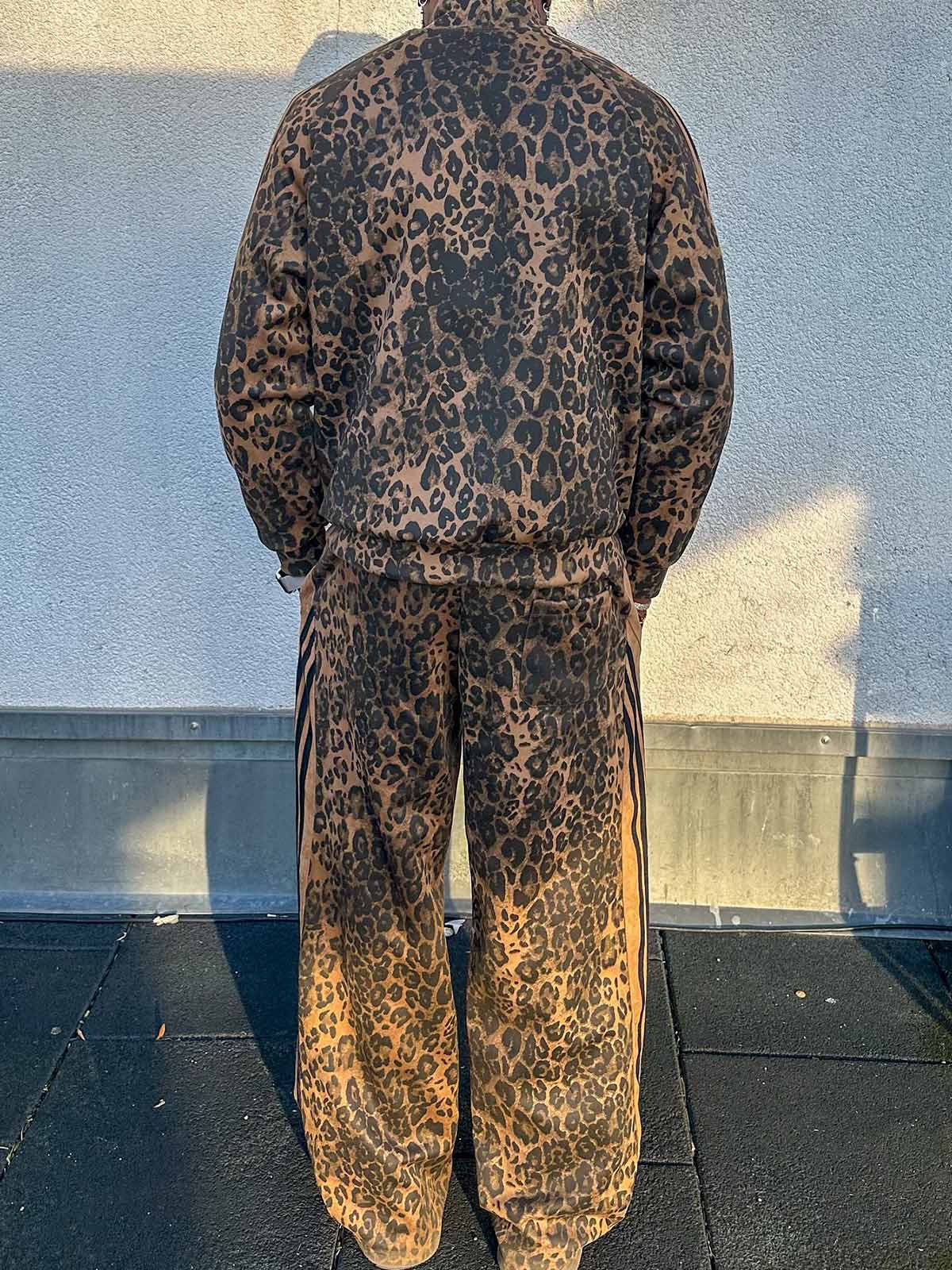 French Terry Cheetah Print Suede Tracksuit - 2277 - Image 4