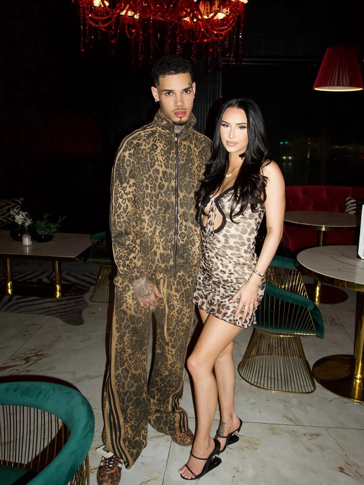 French Terry Cheetah Print Suede Tracksuit - 2277 - Image 6