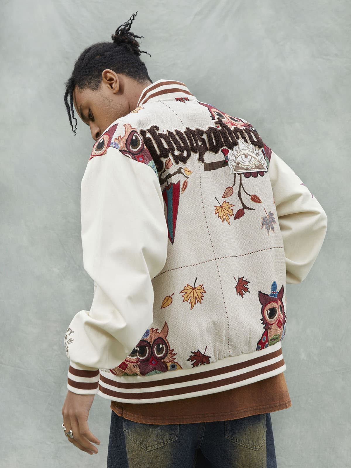 Thesupermade Owl Patch Embroidered Baseball Jersey - 2472 - Image 8