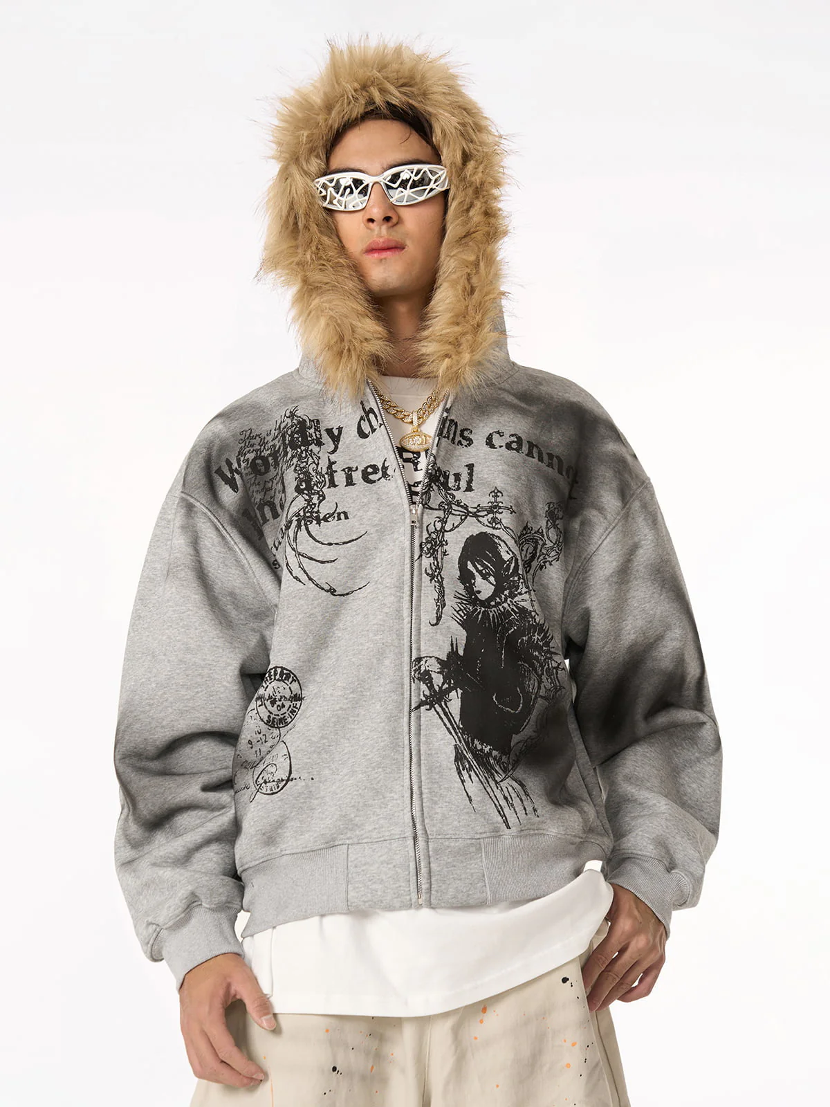 Supermade × Mortemartt Graphic Hooded Jacket- 2279 - Image 4