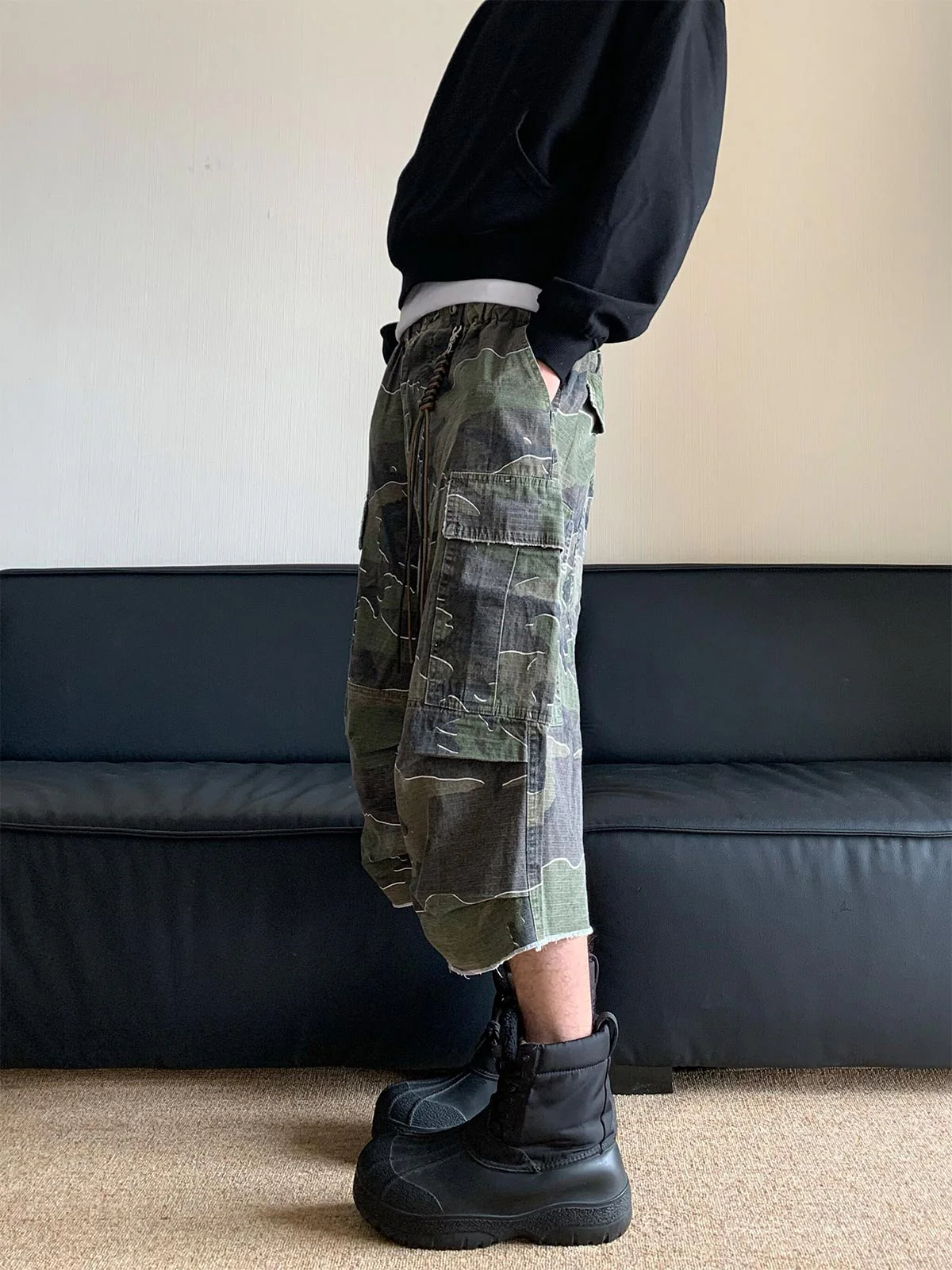 Thesupermade Retro Camouflage Workwear Baggy Jorts - Image 3