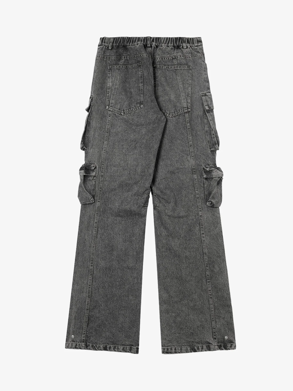 Thesupermade Street Stitching Multi-Pocket Workwear Washed Jeans - 2209 - Image 3