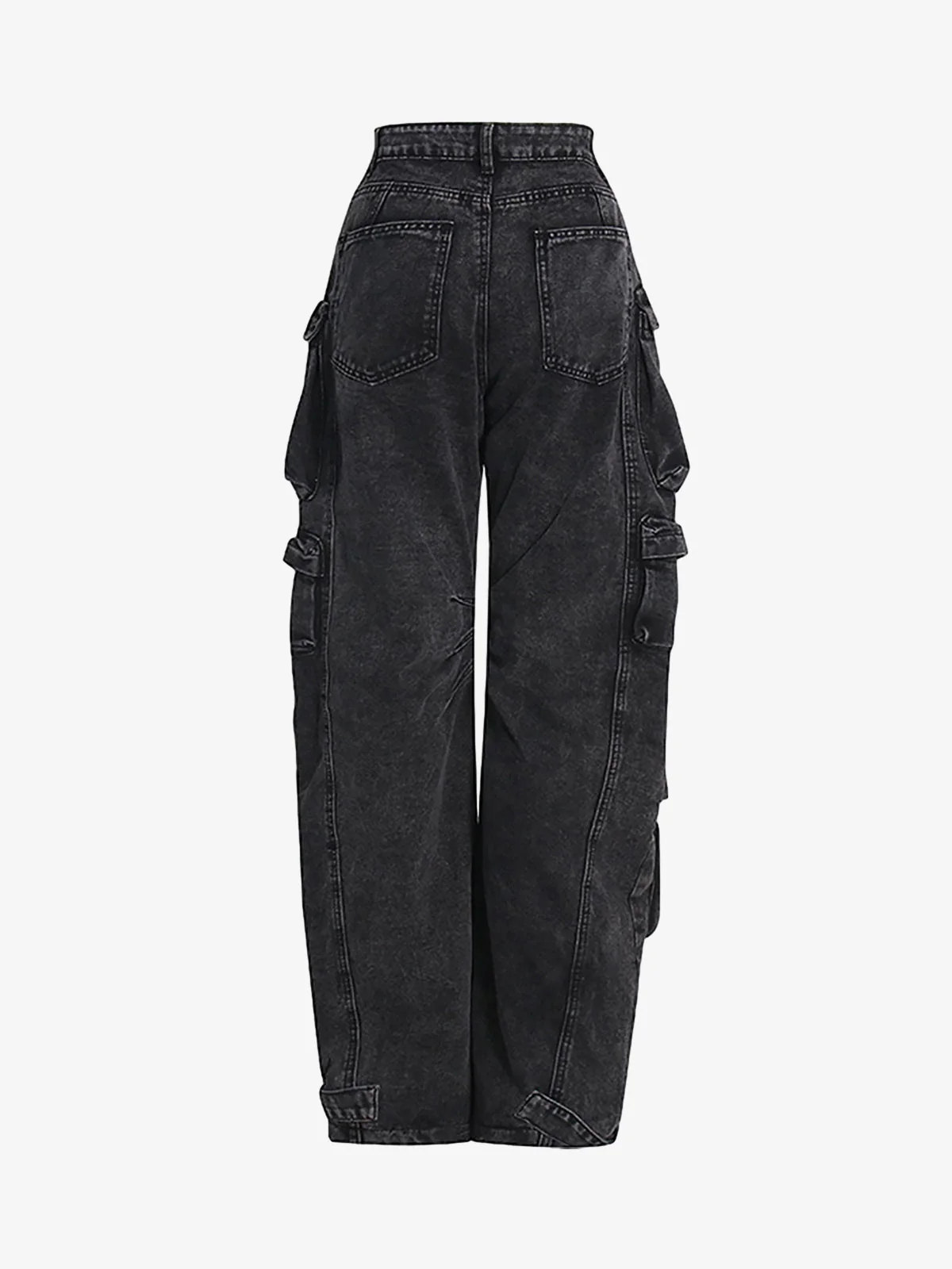 Thesupermade Street Stitching Multi-Pocket Workwear Washed Jeans - 2209 - Image 9