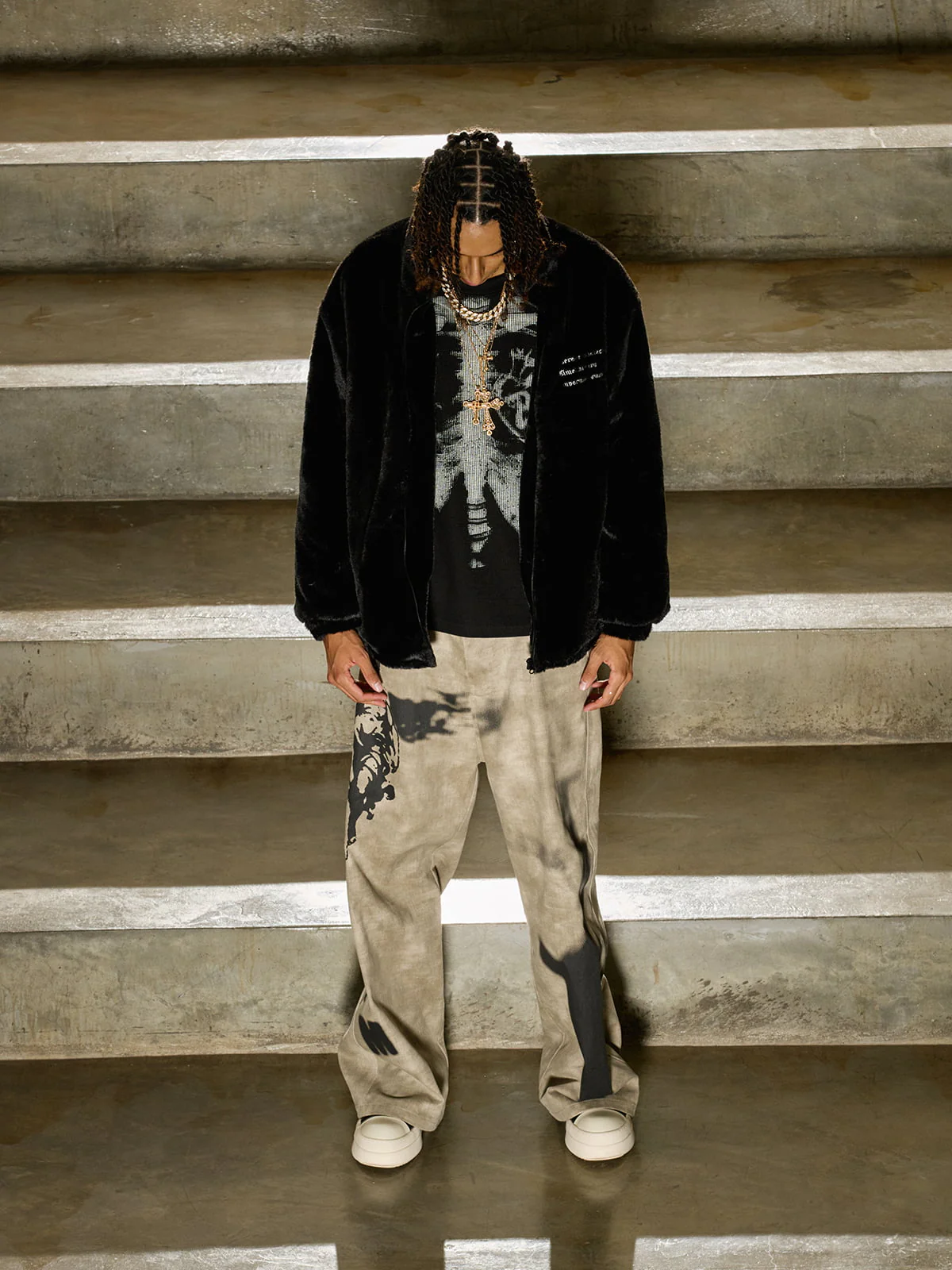 Thesupermade Street Letter Embroidered Fleece Jacket - 1838 - Image 3