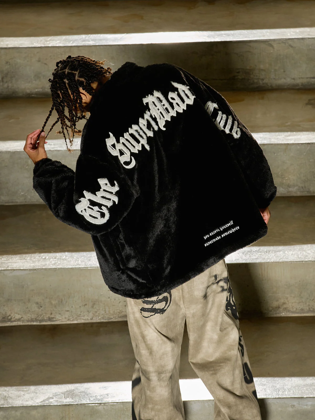 Thesupermade Street Letter Embroidered Fleece Jacket - 1838 - Image 5