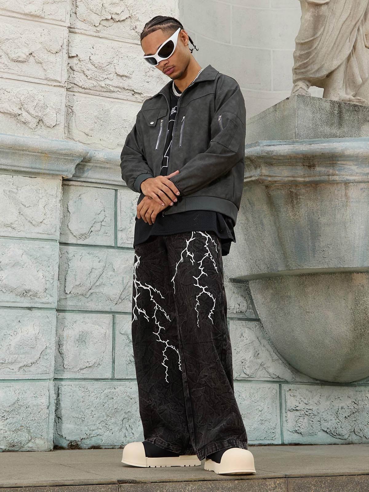 Thesupermade Vintage Motorcycle Suede Street Rap Jacket - 2232 - Image 4