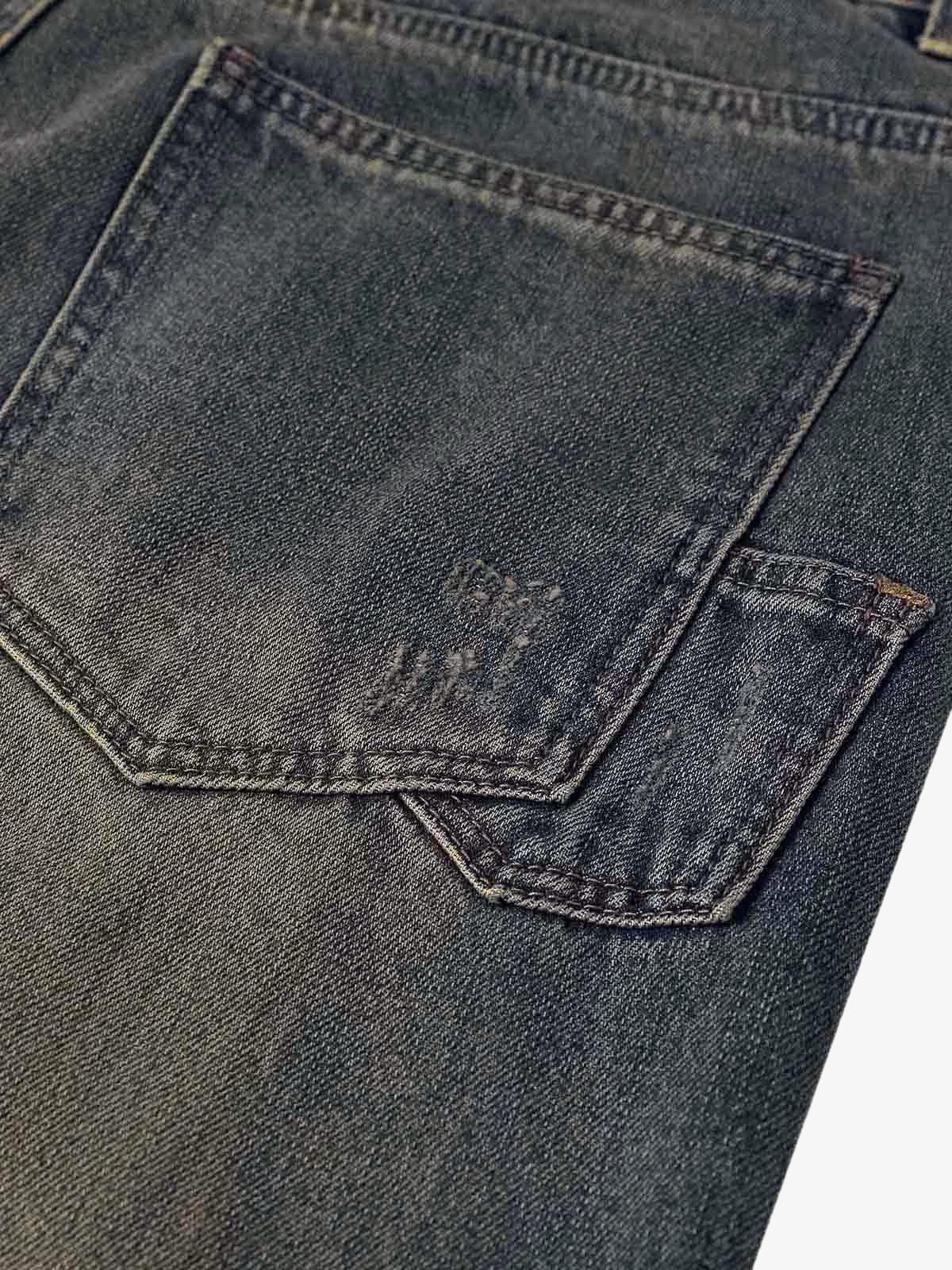 Washed Dirty-Dye Straight Jeans - 2352 - Image 6