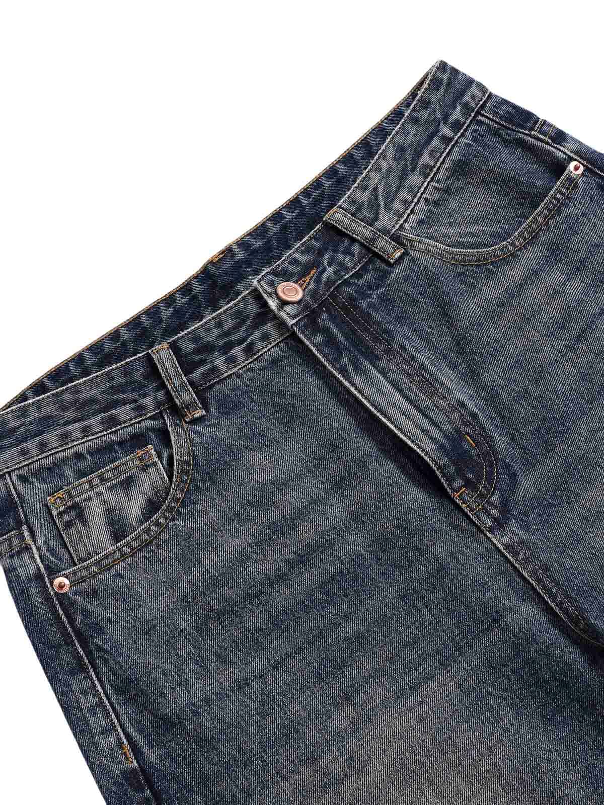 Tie Dyed Wrinkled Effect Straight Jeans - Image 3