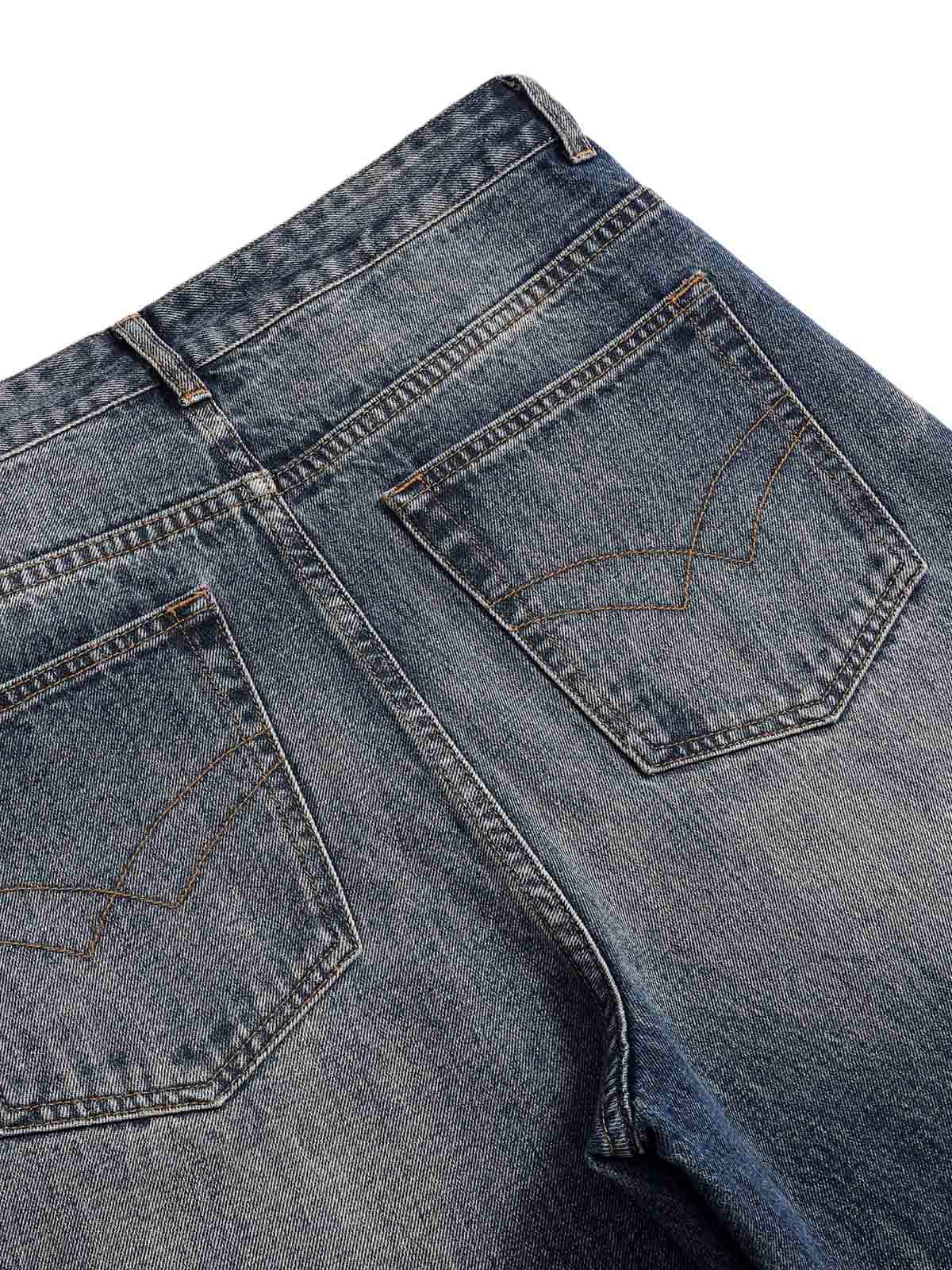 Tie Dyed Wrinkled Effect Straight Jeans - Image 4