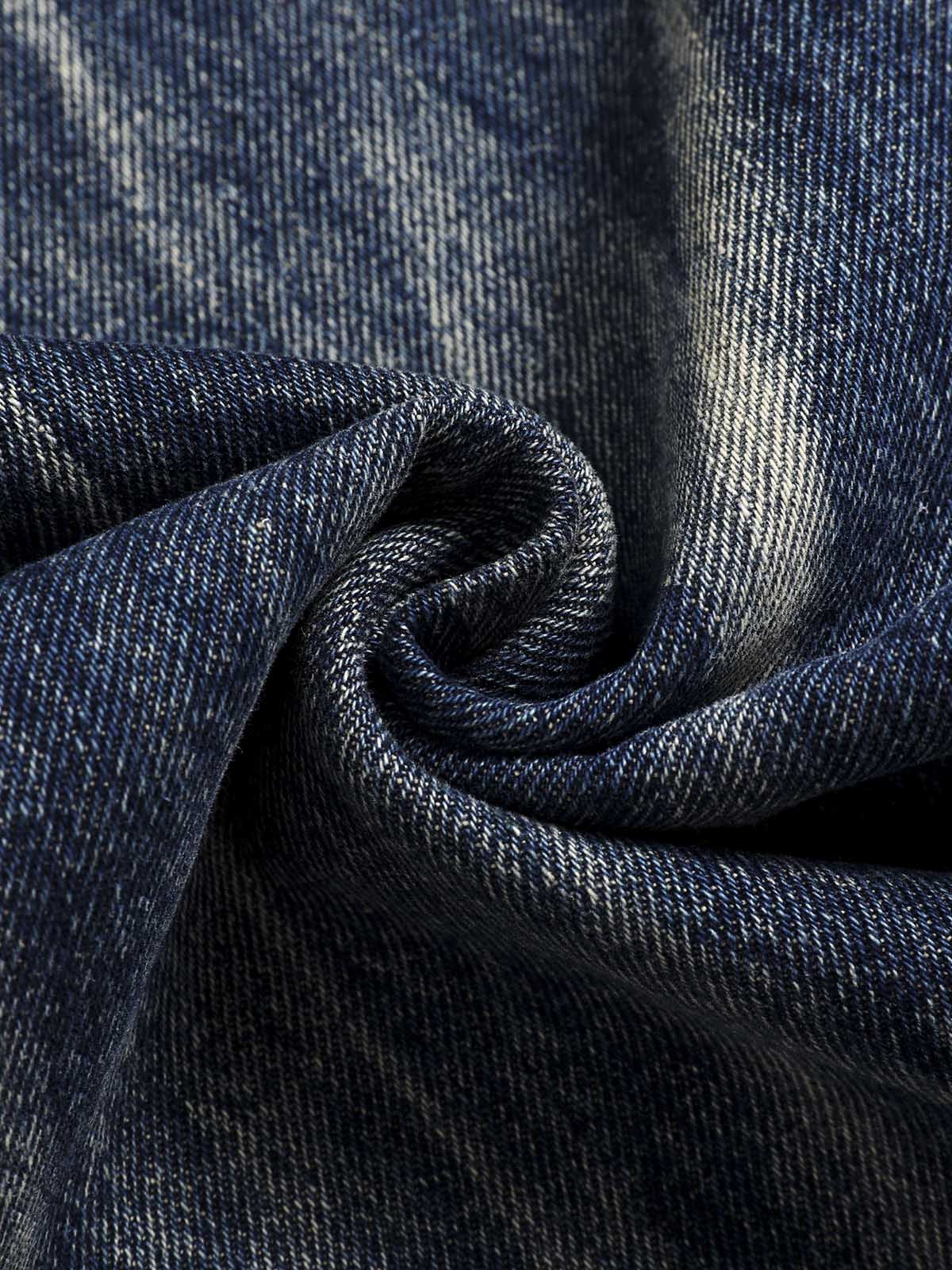 Tie Dyed Wrinkled Effect Straight Jeans - Image 8